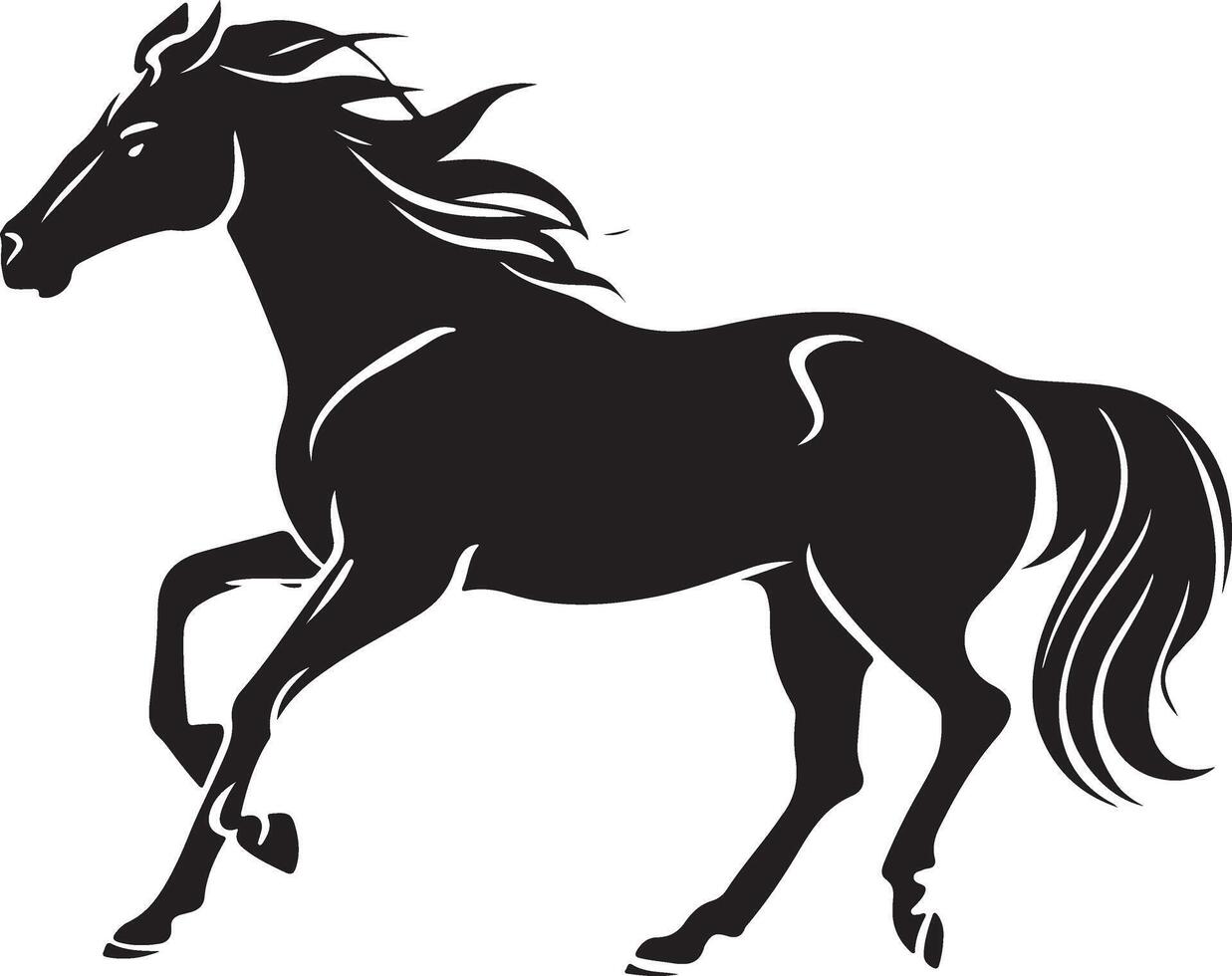 black silhouette horse design illustration vector