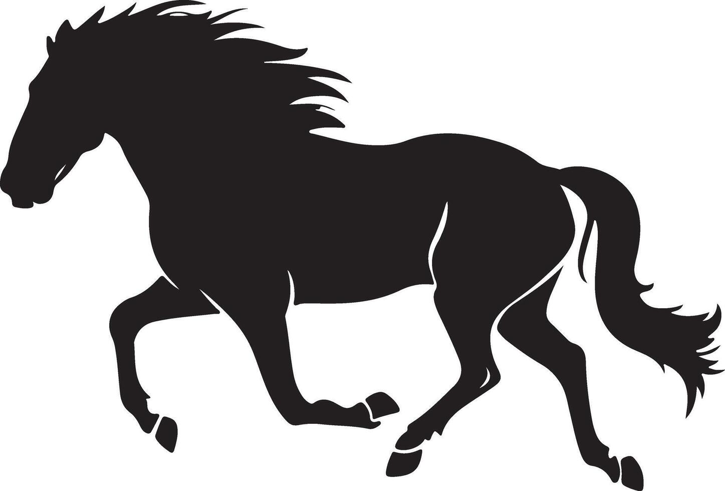 black silhouette horse design illustration vector