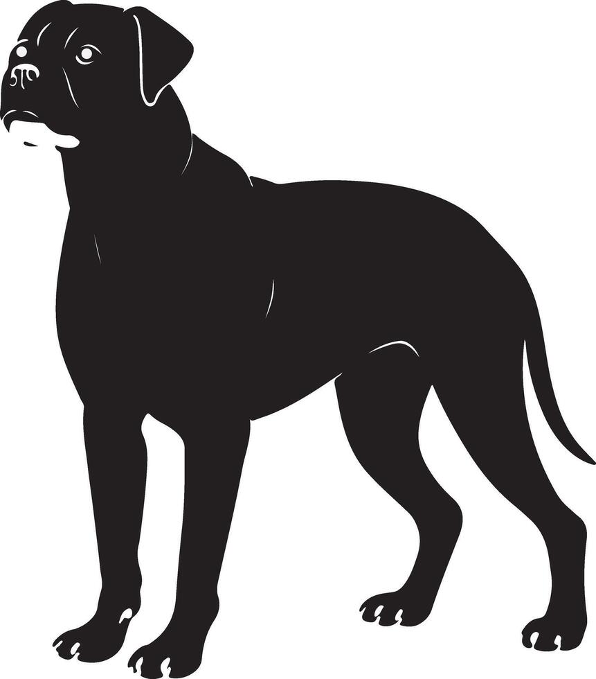 black silhouette of a dog isolated on a white background. vector
