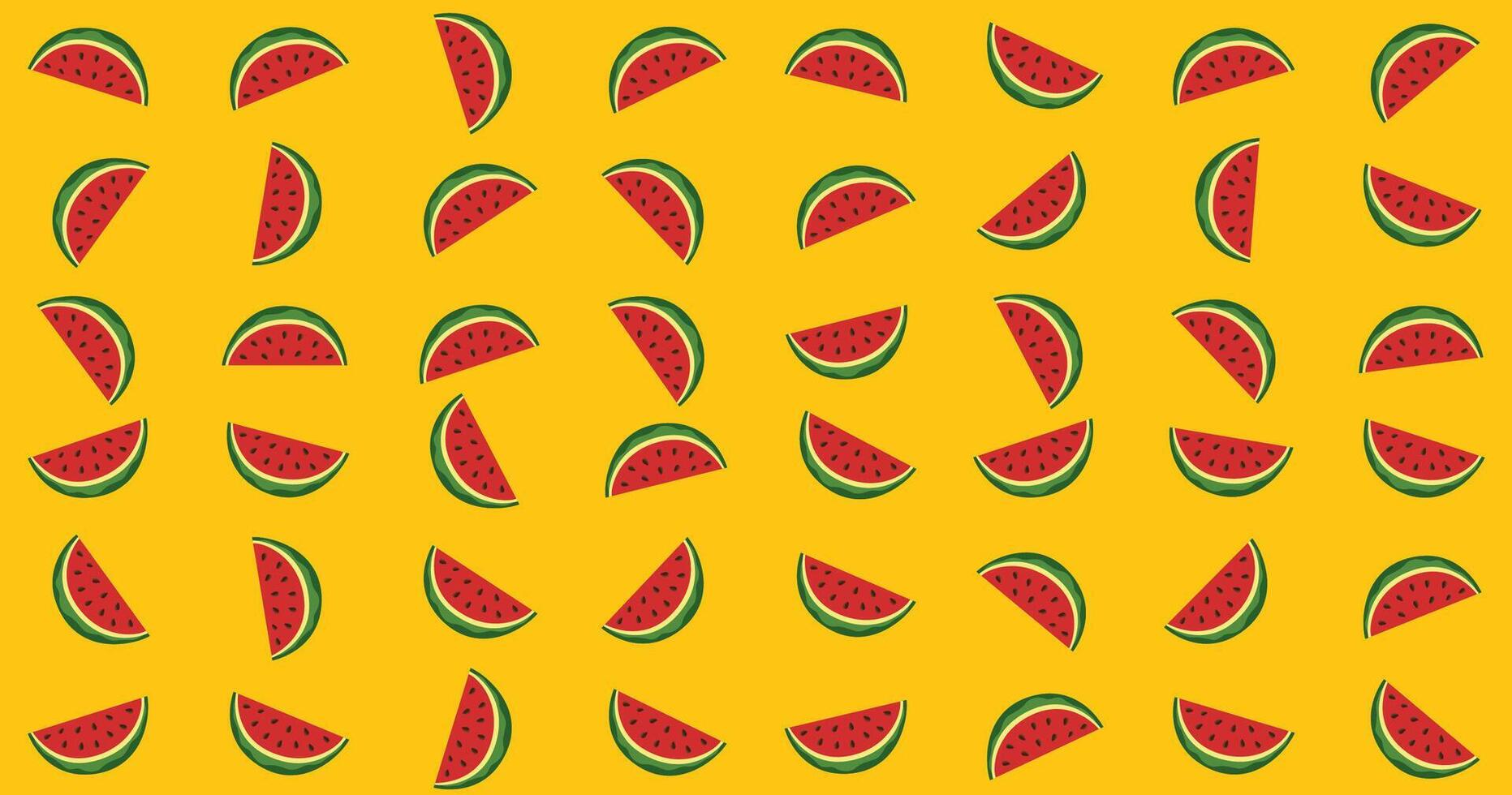 Watermelon background with watermelon slices and seeds. Summer background illustration. vector