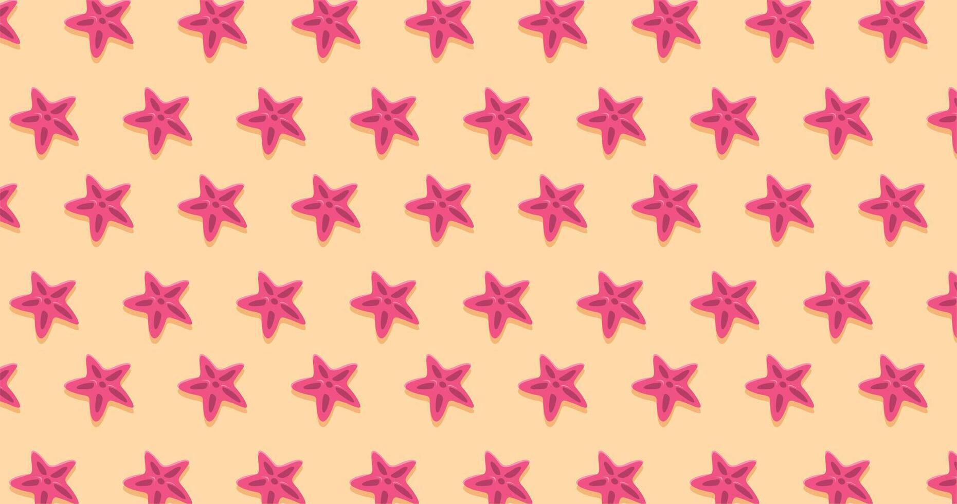 Star frame with pink stars on beige background. summer background illustration. vector