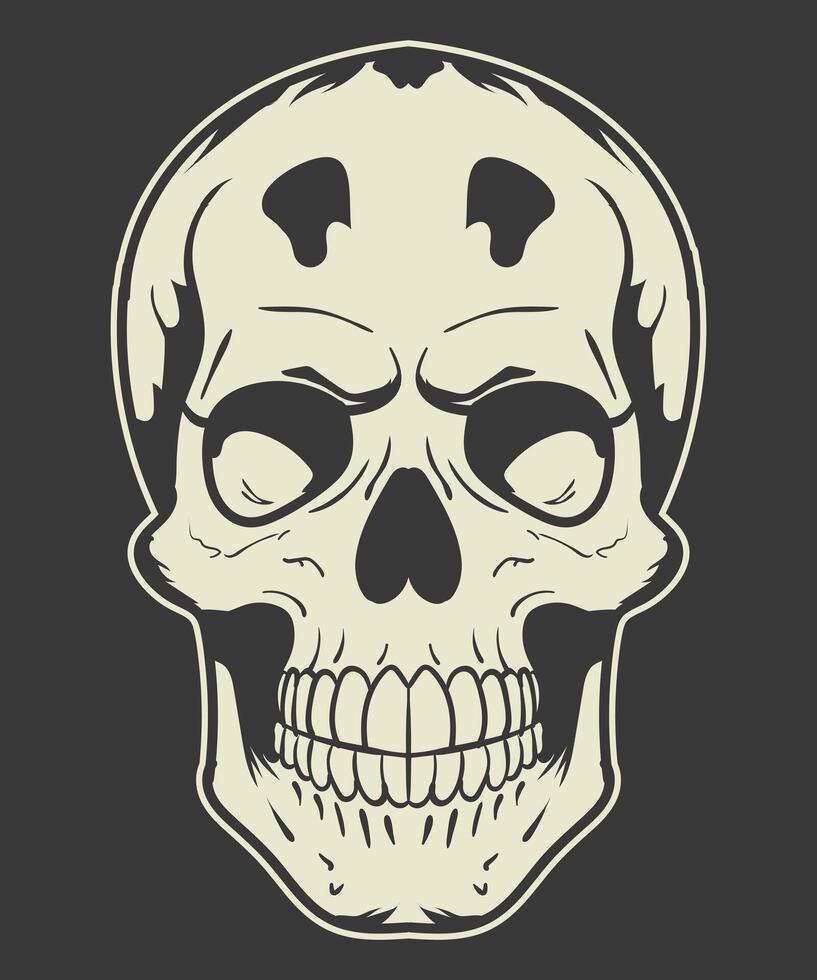 a skull with a black background vector