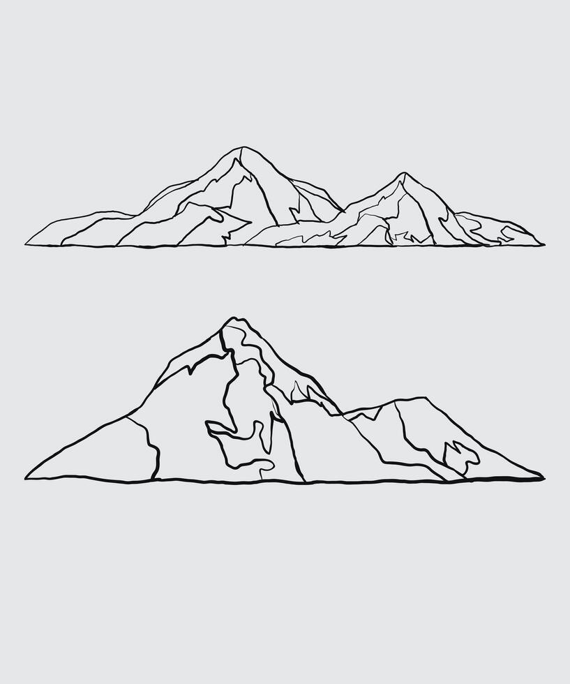 two mountains in the background, one is a mountain and the other is a mountain vector