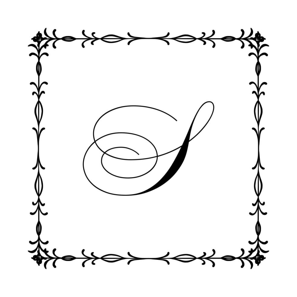 Beautiful Vintage Monogram Frame. Ornate Calligraphic Design Element. illustration vector
