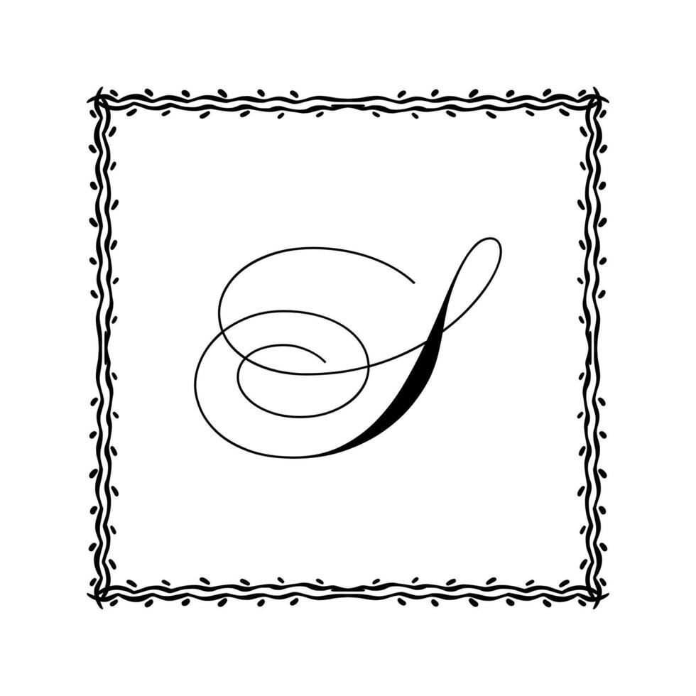 Beautiful Vintage Monogram Frame. Ornate Calligraphic Design Element. illustration vector
