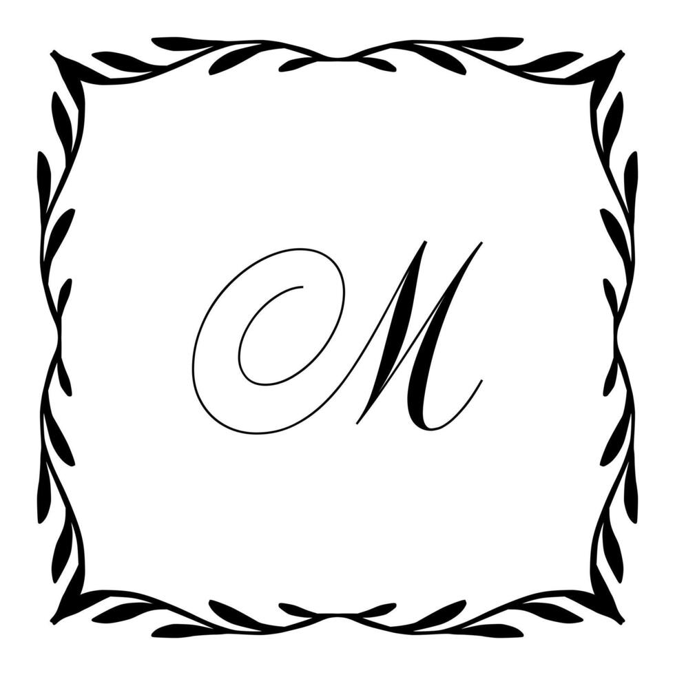 Beautiful Vintage Monogram Frame. Ornate Calligraphic Design Element. illustration vector