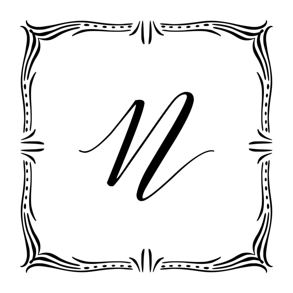 Beautiful Vintage Monogram Frame. Ornate Calligraphic Design Element. illustration vector
