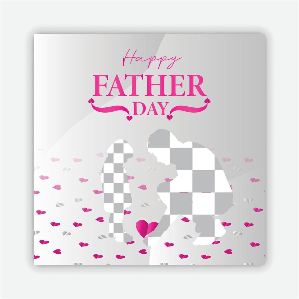 Happy Father's Day Wishing Card and Social Media Post Design vector