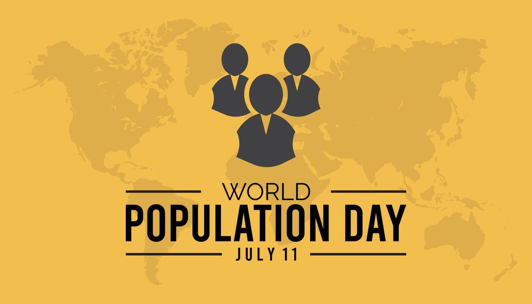 World Population Day observed every year in July. Template for background, banner, card, poster with text inscription. vector