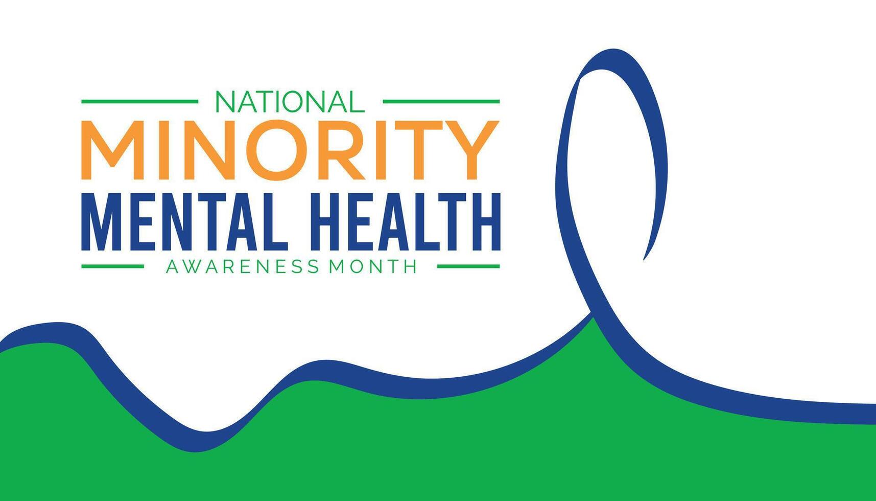 National Minority Mental Health Awareness Month observed every year in July. Template for background, banner, card, poster with text inscription. vector