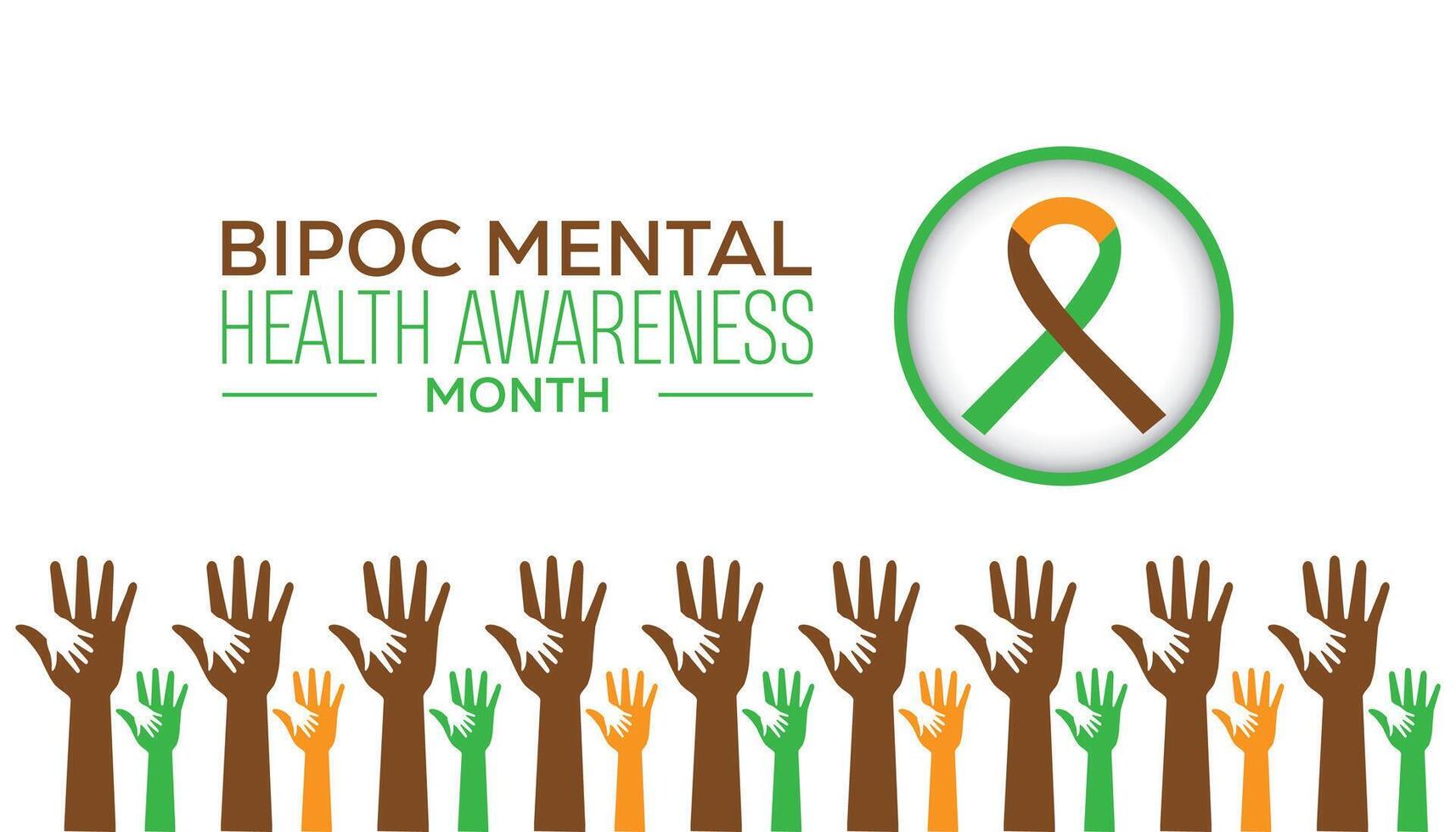 Bipoc mental health awareness month observed every year in July. Template for background, banner, card, poster with text inscription. vector