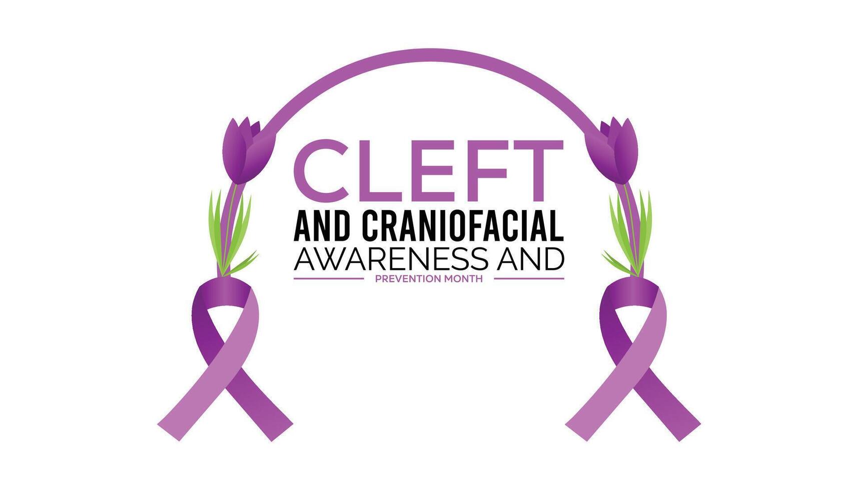national cleft and craniofacial awareness and prevention month observed every year in July. Template for background, banner, card, poster with text inscription. vector