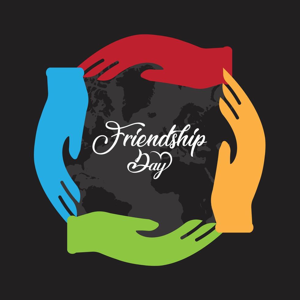 World Friendship Day every year in July. Template for background, banner, card, poster with text inscription. vector