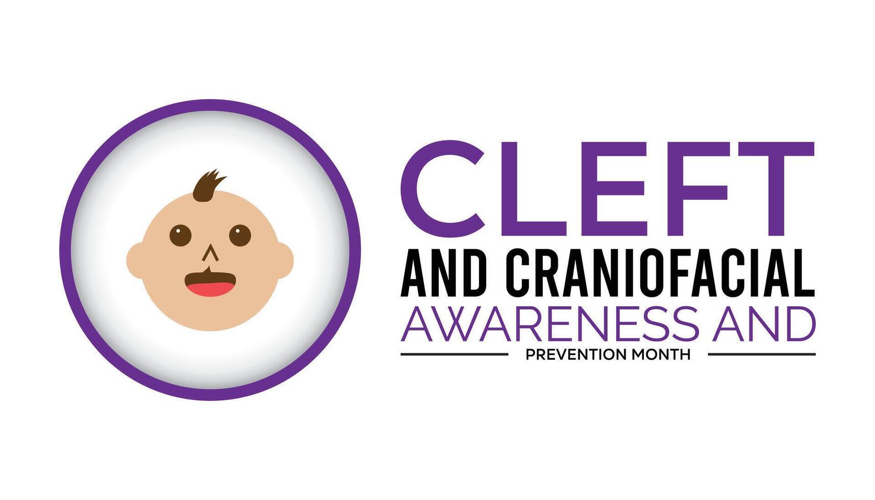 national cleft and craniofacial awareness and prevention month observed every year in July. Template for background, banner, card, poster with text inscription. vector