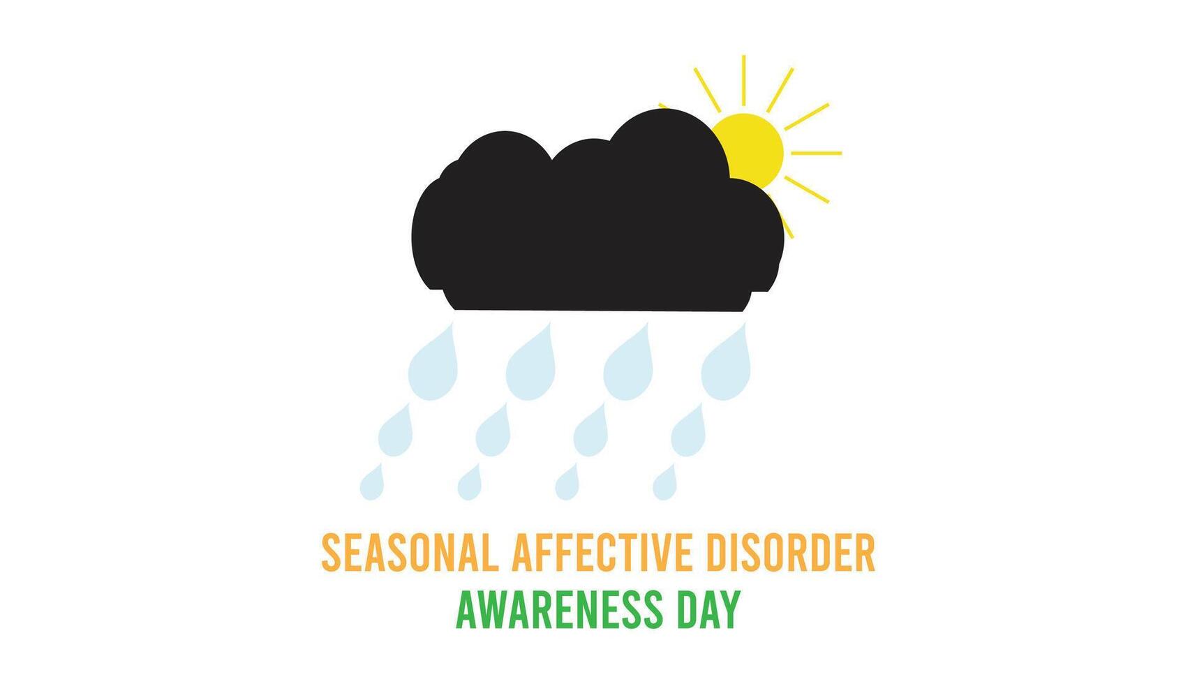 Seasonal affective disorder awareness day every year in July. Template for background, banner, card, poster with text inscription. vector