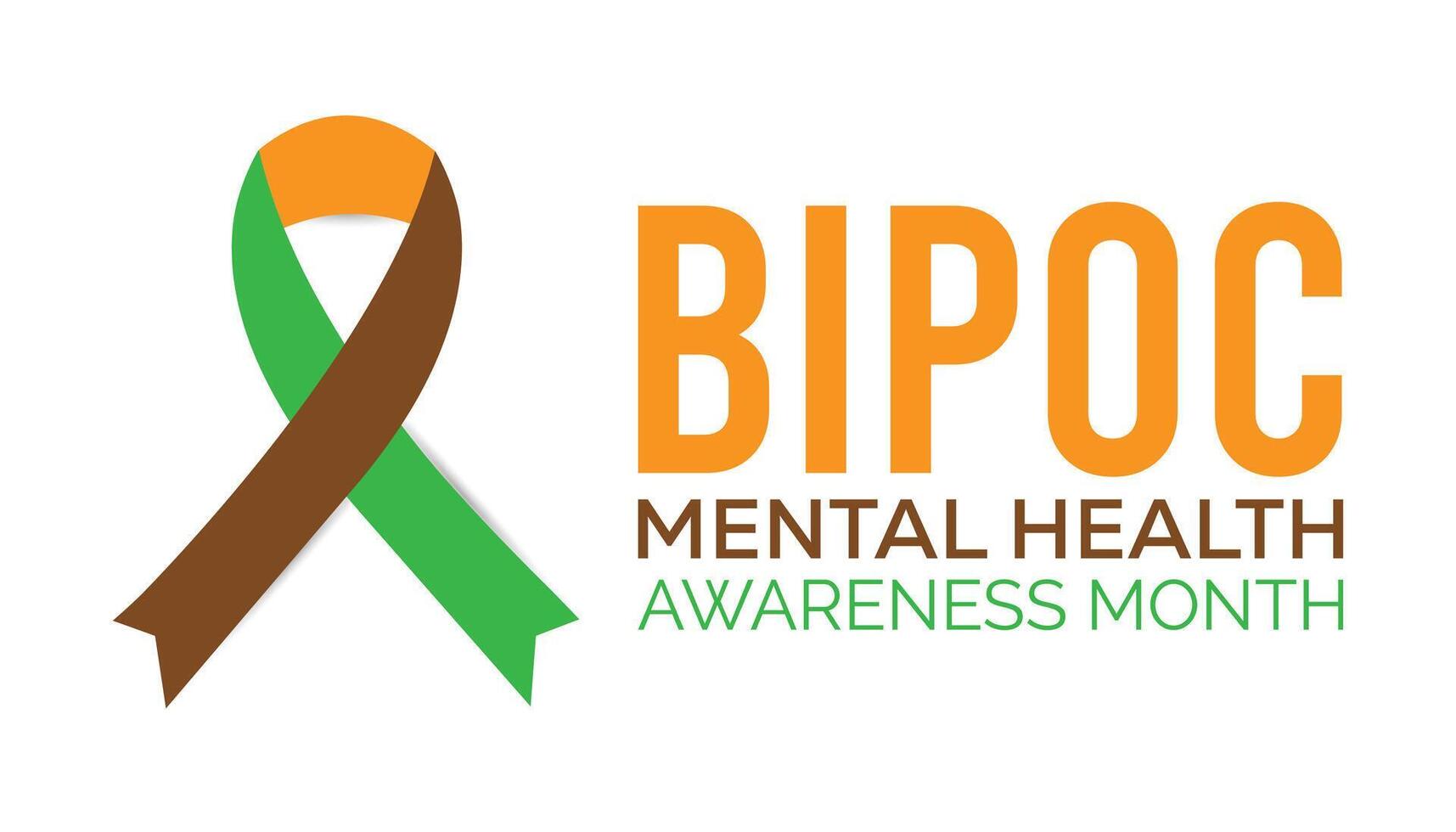 Bipoc mental health awareness month observed every year in July. Template for background, banner, card, poster with text inscription. vector