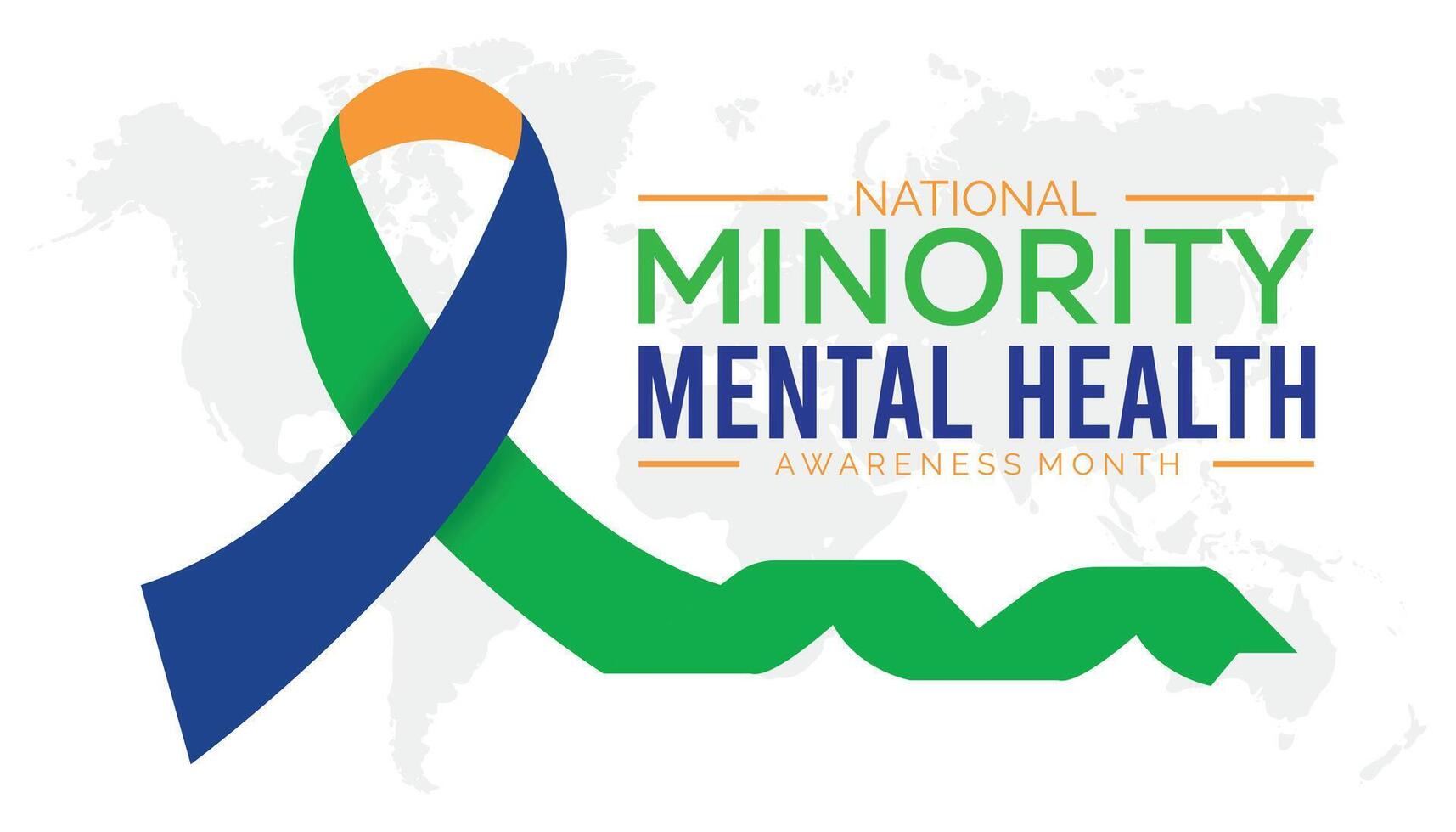 National Minority Mental Health Awareness Month observed every year in July. Template for background, banner, card, poster with text inscription. vector