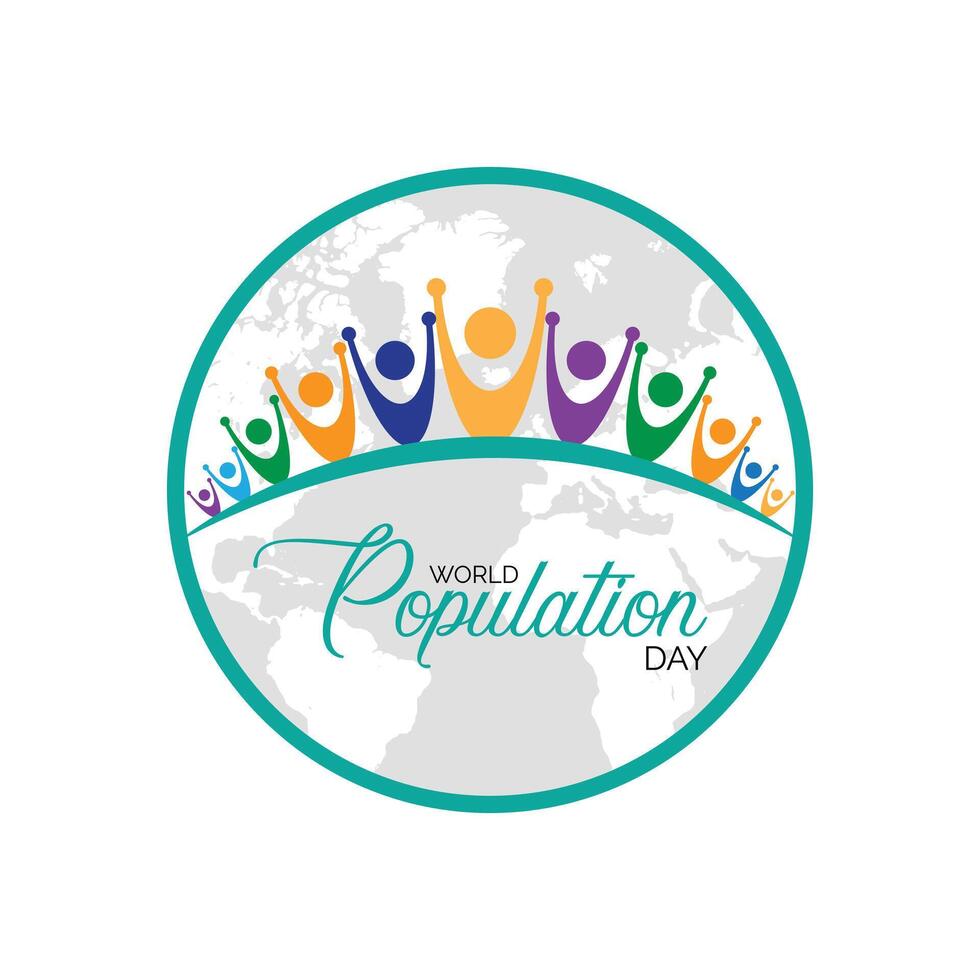 World Population Day observed every year in July. Template for background, banner, card, poster with text inscription. vector