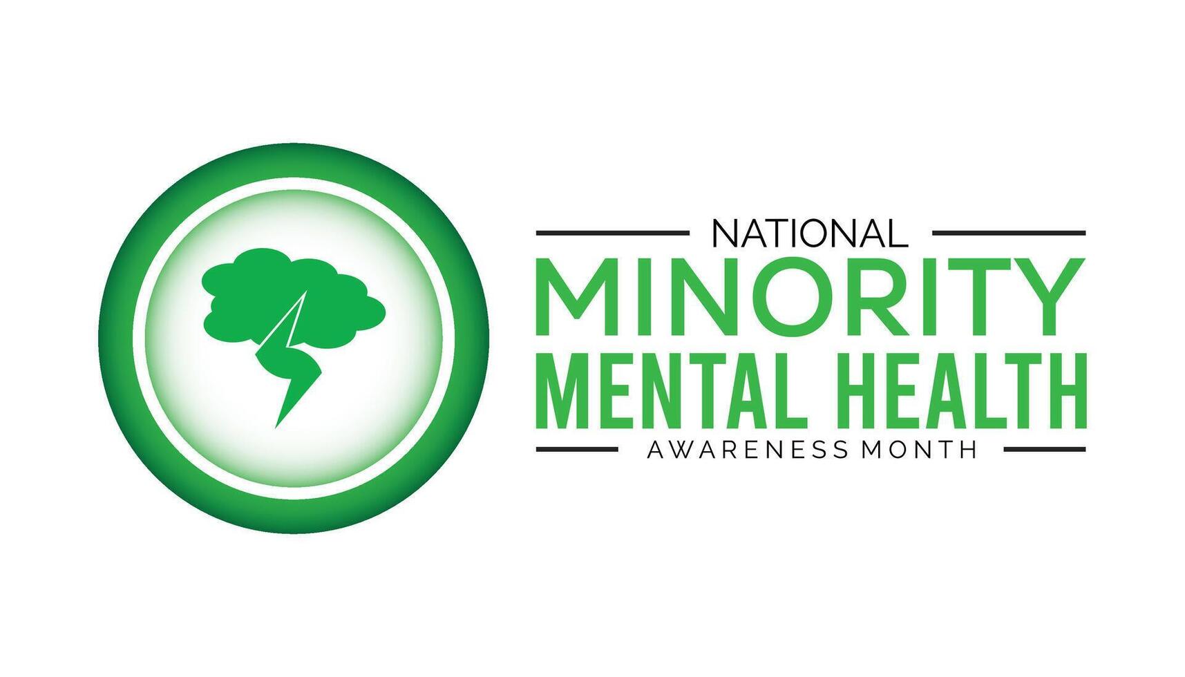 National Minority Mental Health Awareness Month observed every year in July. Template for background, banner, card, poster with text inscription. vector