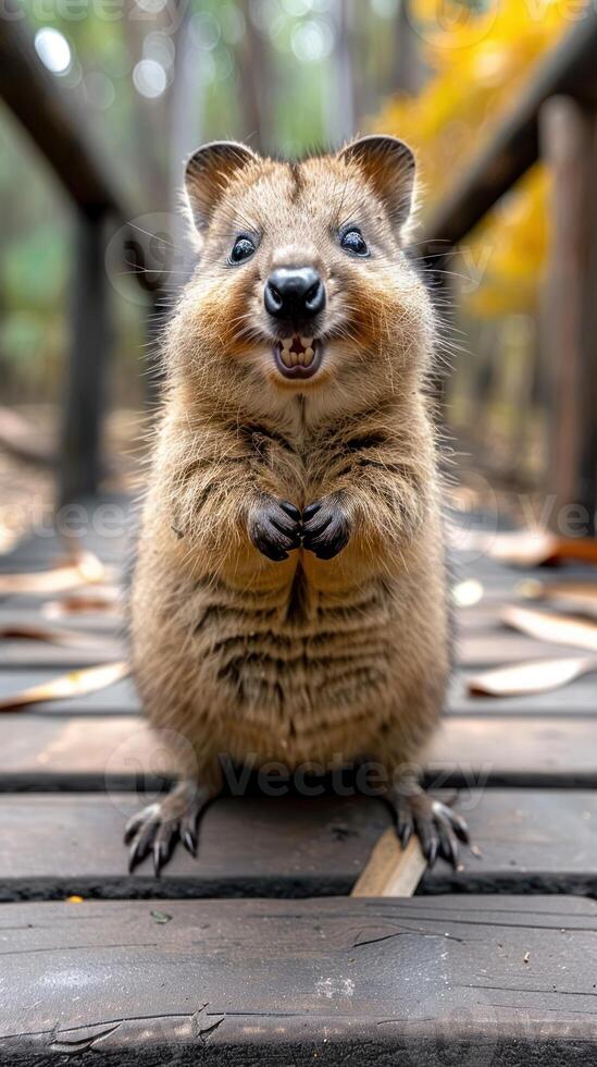 Whimsical Woodland Creature. A Quokka's Charming Gaze photo