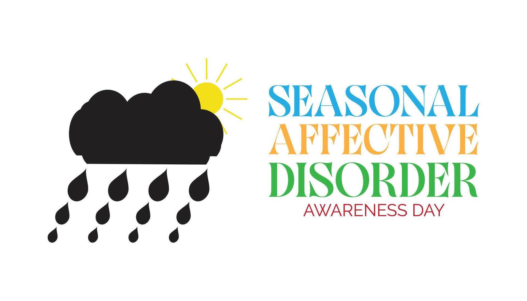Seasonal affective disorder awareness day every year in July. Template for background, banner, card, poster with text inscription. vector