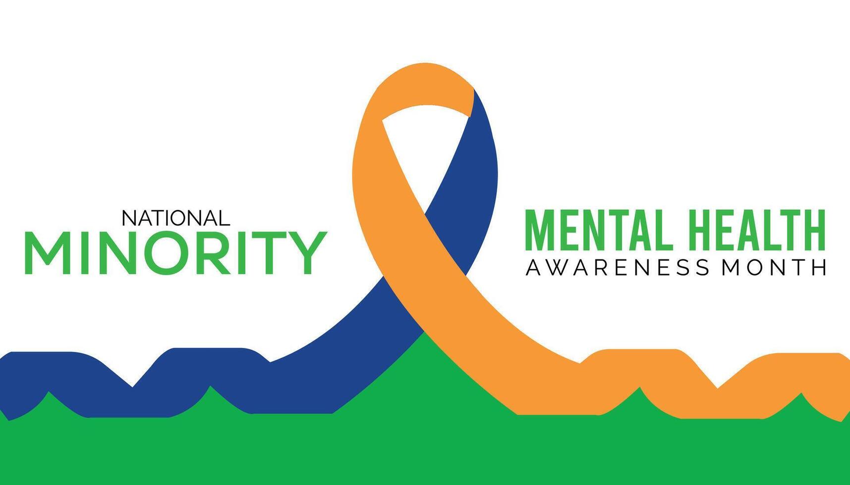 National Minority Mental Health Awareness Month observed every year in July. Template for background, banner, card, poster with text inscription. vector