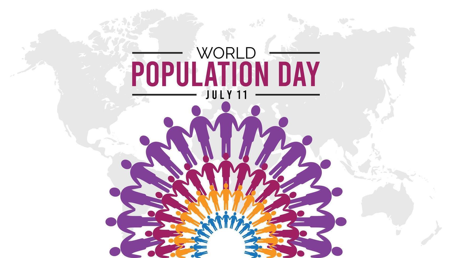 World Population Day observed every year in July. Template for background, banner, card, poster with text inscription. vector