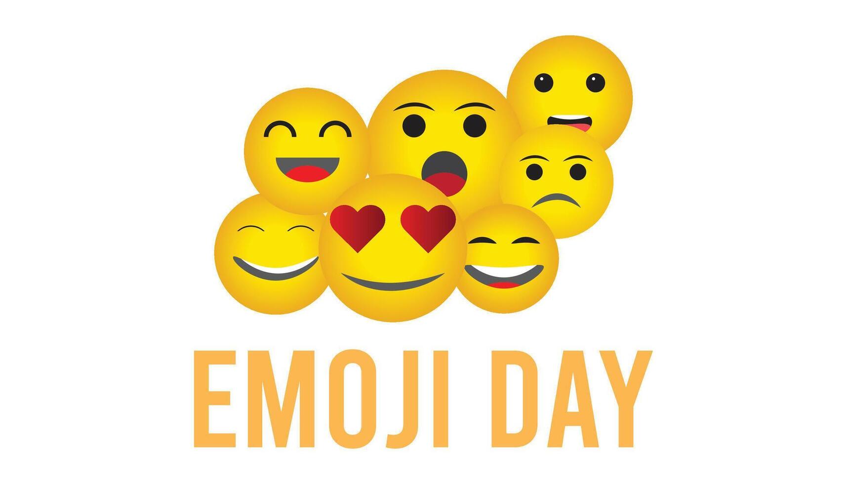 World Emoji Day observed every year in July. Template for background, banner, card, poster with text inscription. vector