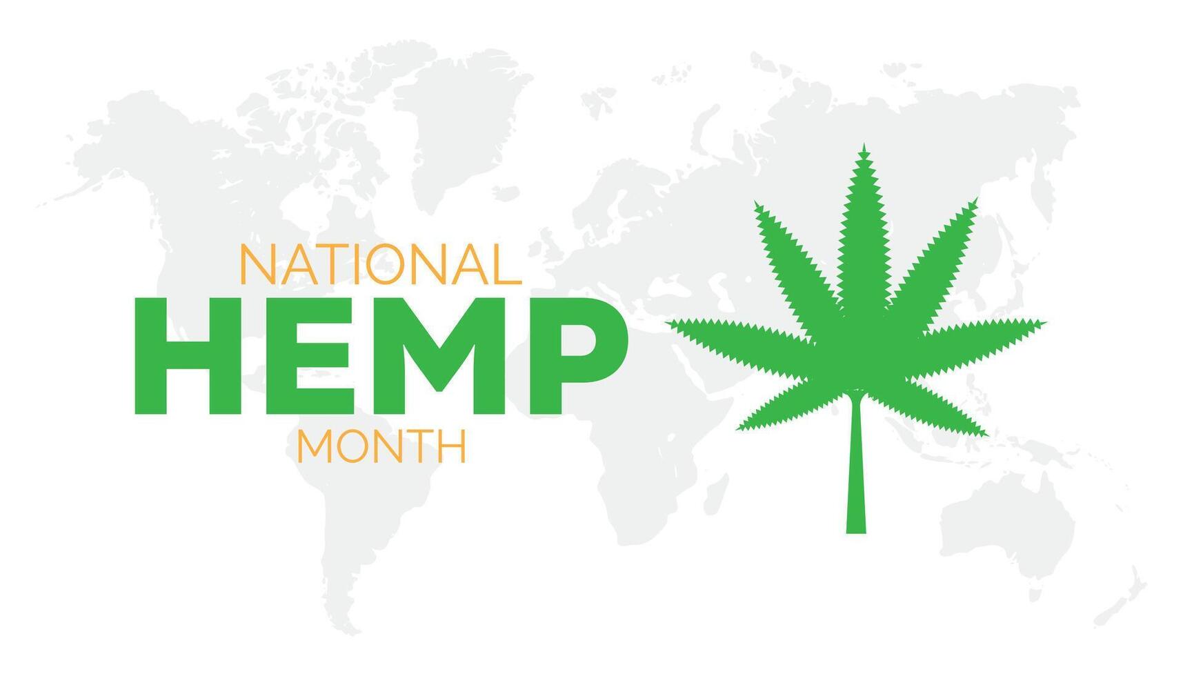 National Hemp month observed every year in July. Template for background, banner, card, poster with text inscription. vector