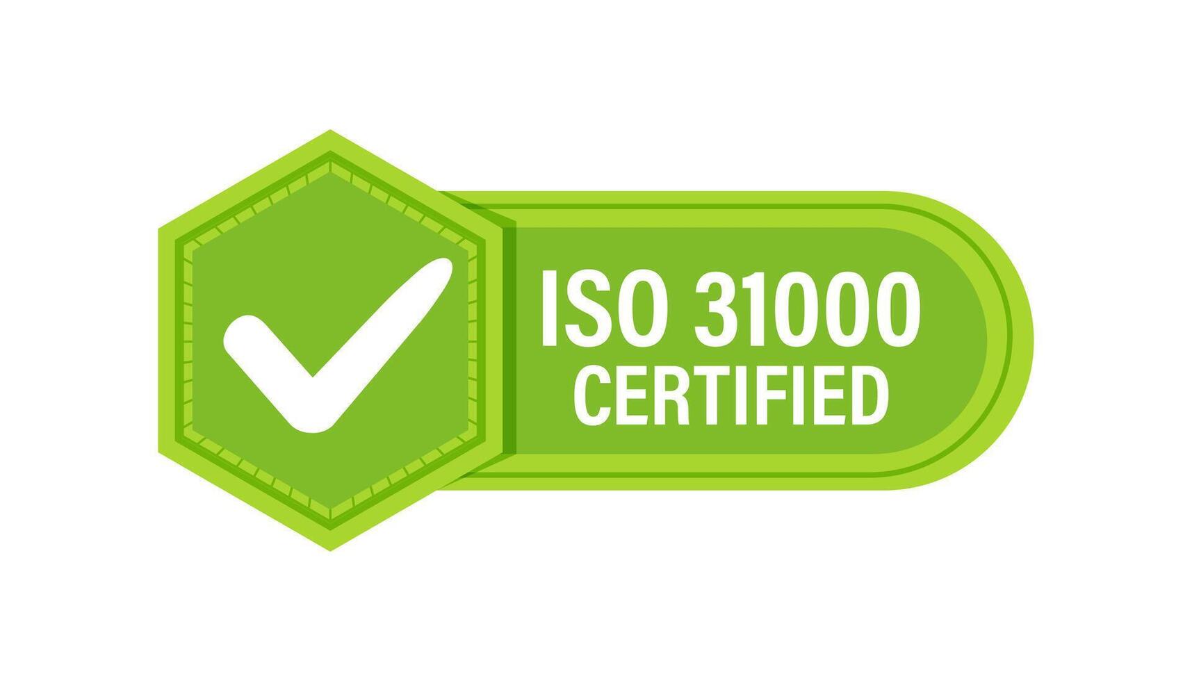 ISO 31000 Quality Management Certification Badge. illustration vector