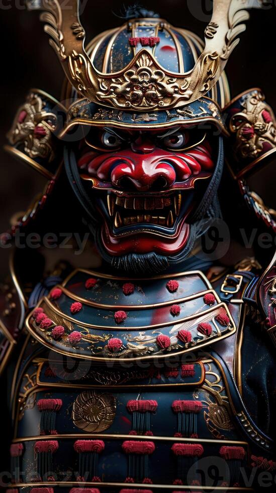 Majestic Samurai Armor Display with Intricate Detailing photo