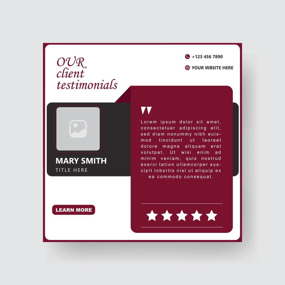 Client or Customer Testimonial Social Media Post Design. Customer Service Feedback Review Post vector