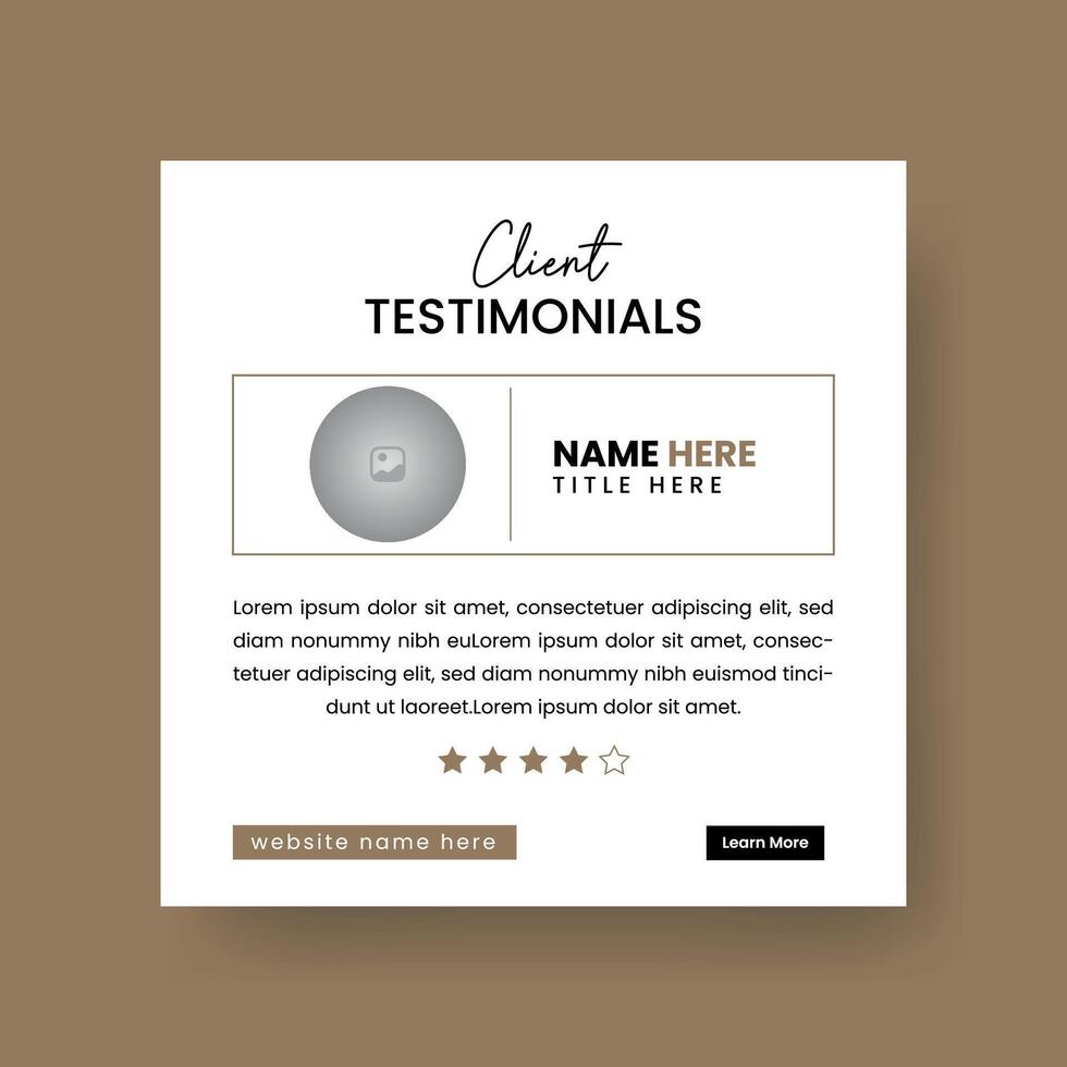 Client or Customer Testimonial Social Media Post Design. Customer Service Feedback Review Post vector