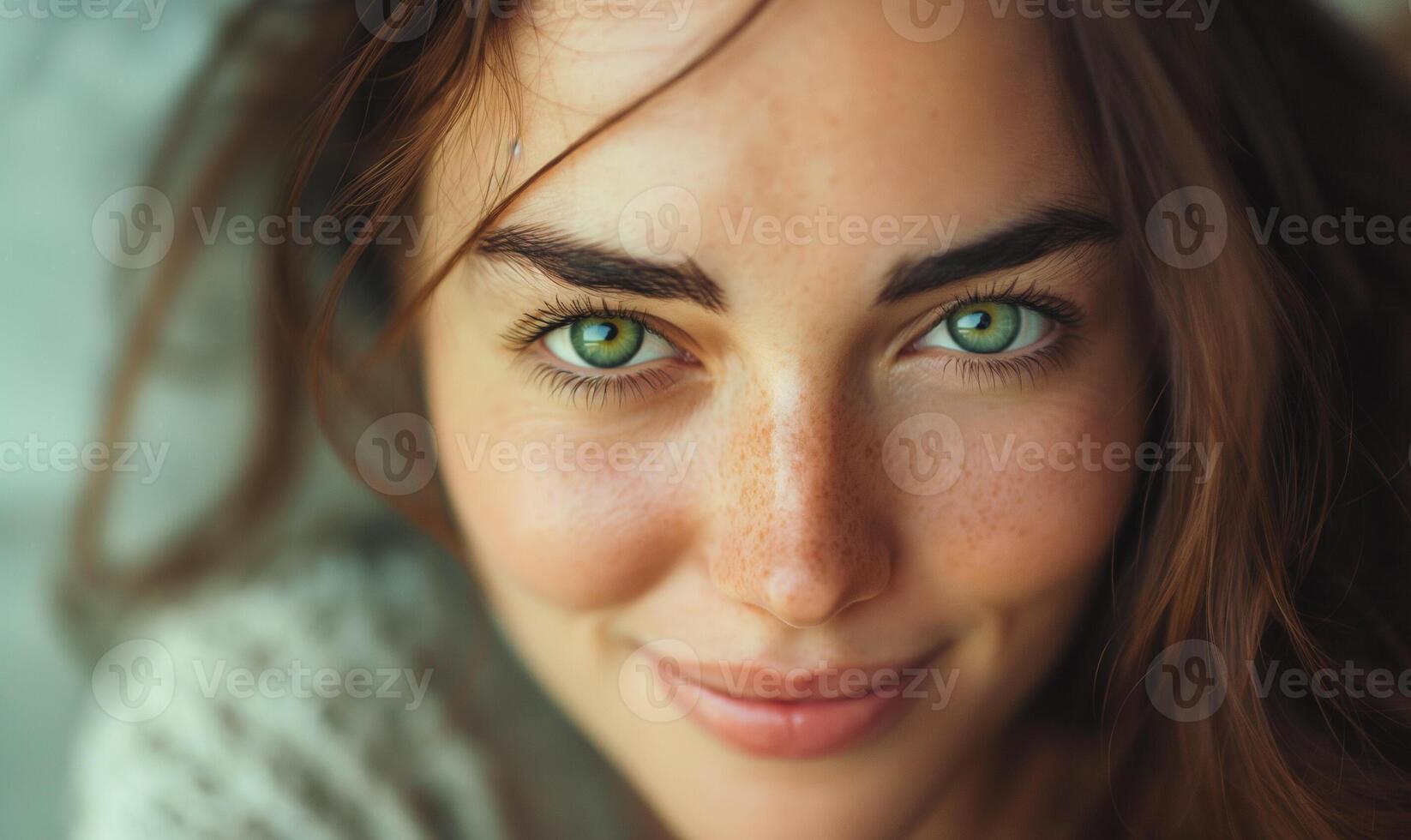 Beauty model with natural face make up., skincare and wellness. Close up, white background. Close up model face staring at the camera. A girl Portrait of lady face and blue eyes photo