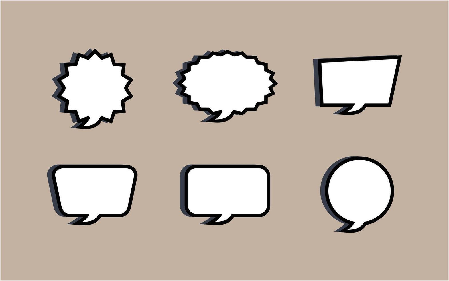 Speech bubble collection of different shape template design vector