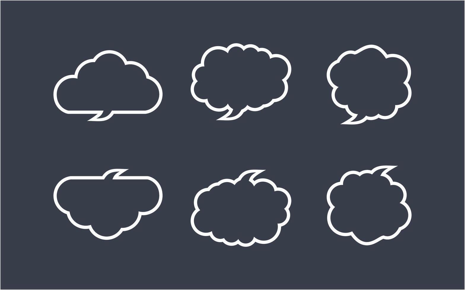 Line art speech bubble collection set of different shape design illustration vector