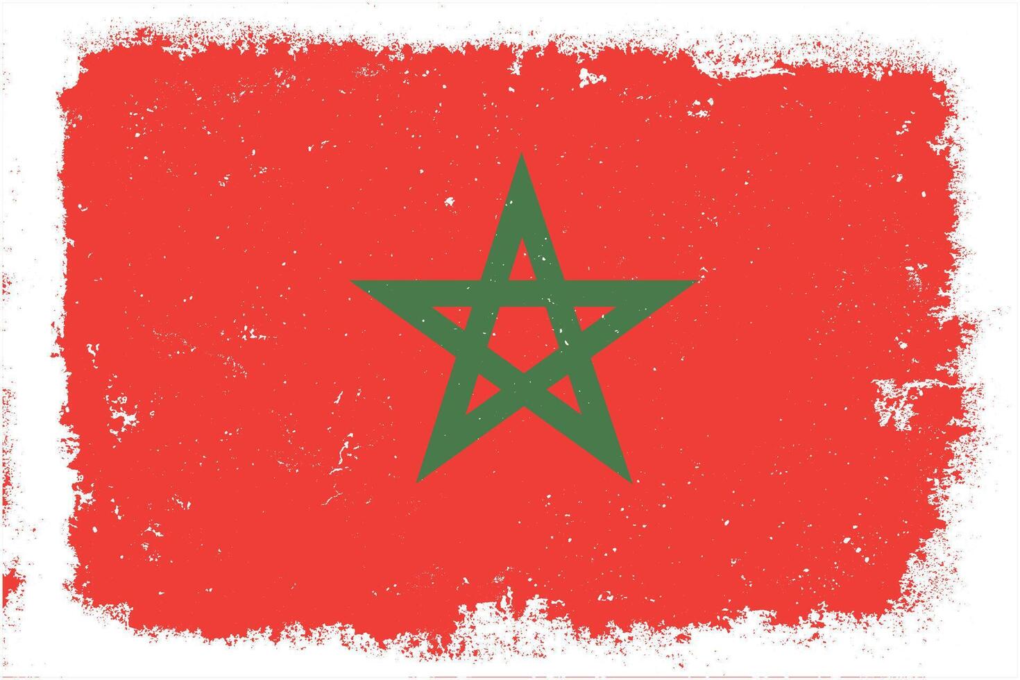 Vintage flat design grunge morocco flag background vector