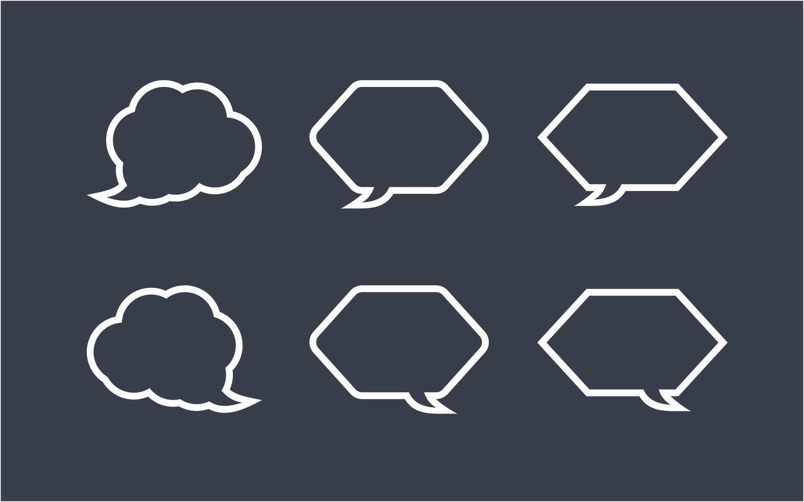 Speech bubble pack dialog baloons in differents shapes vector