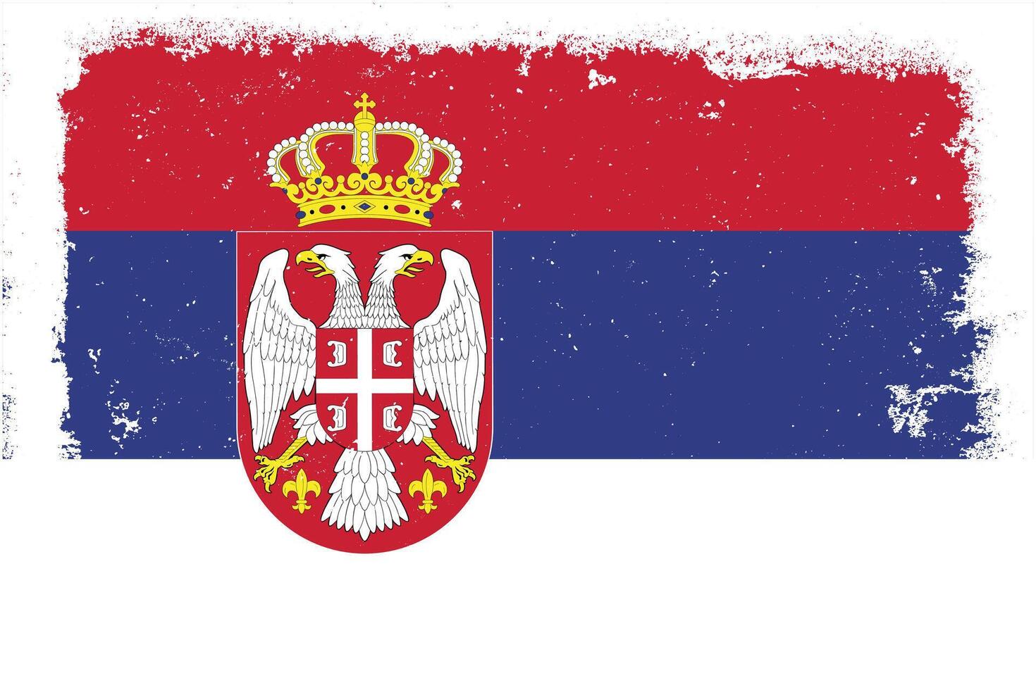 Vintage flat design grunge serbia flag background vector
