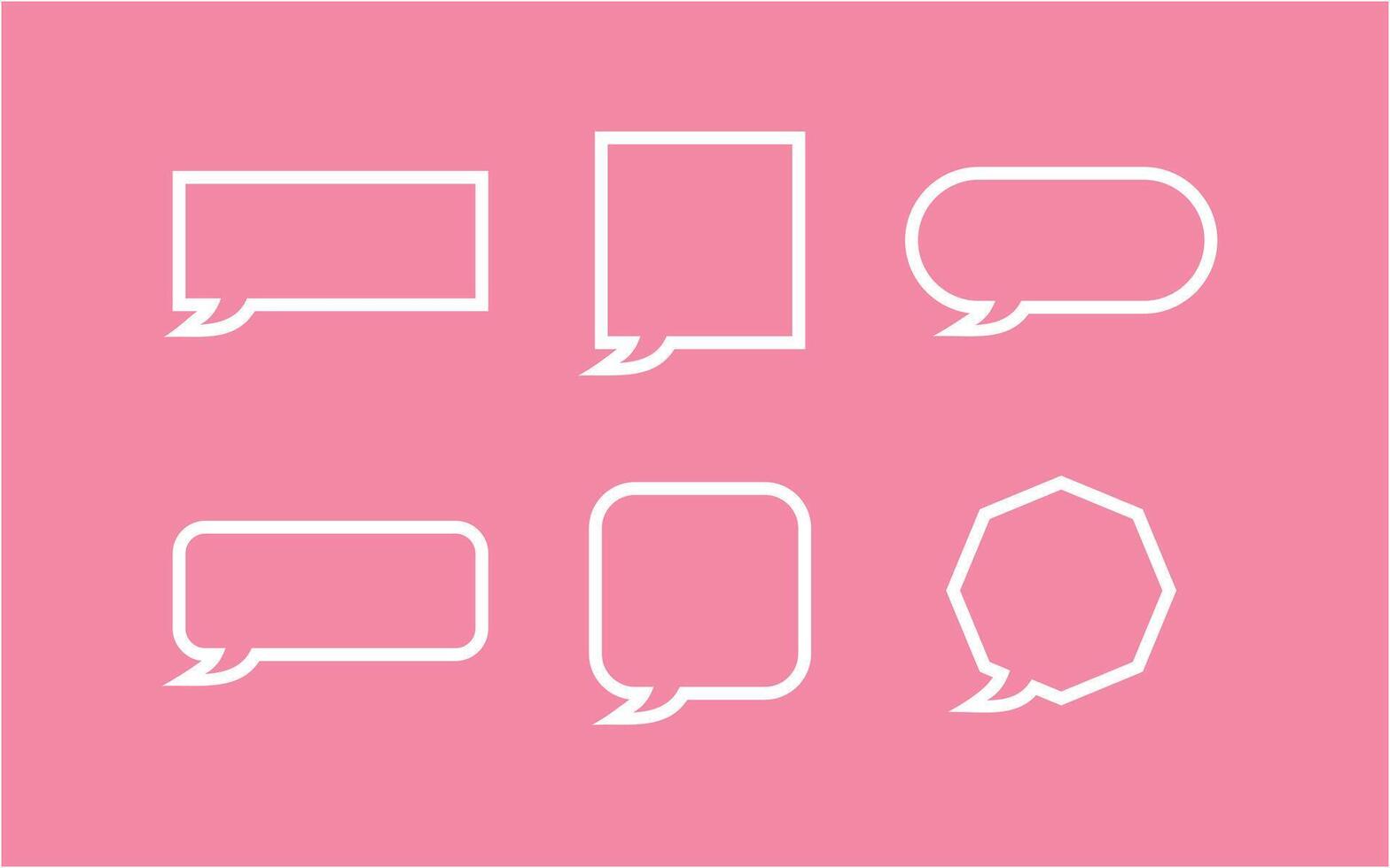 Flat style speech bubble collection dialog baloons in differents shapes design art vector
