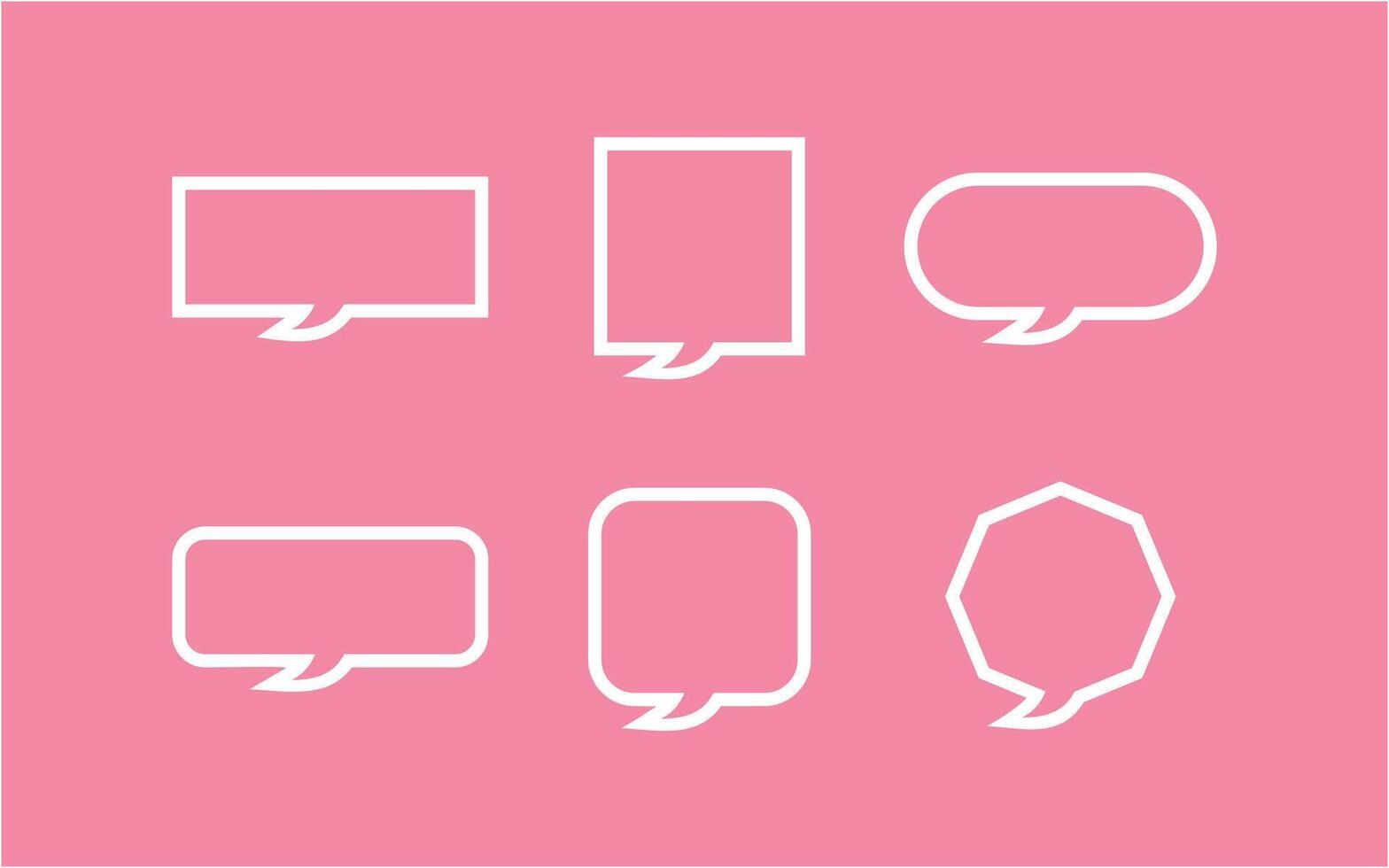 Line art speech bubble set of different shape vector