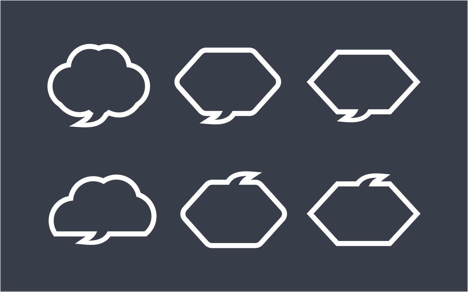 Speech bubble collection set of different shape vector