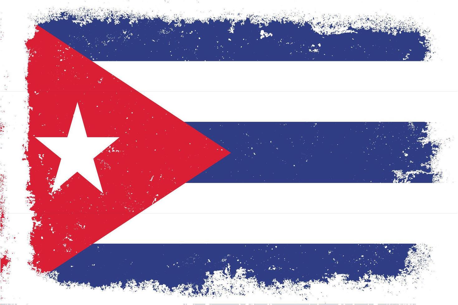 Vintage flat design grunge Cuba flag background vector