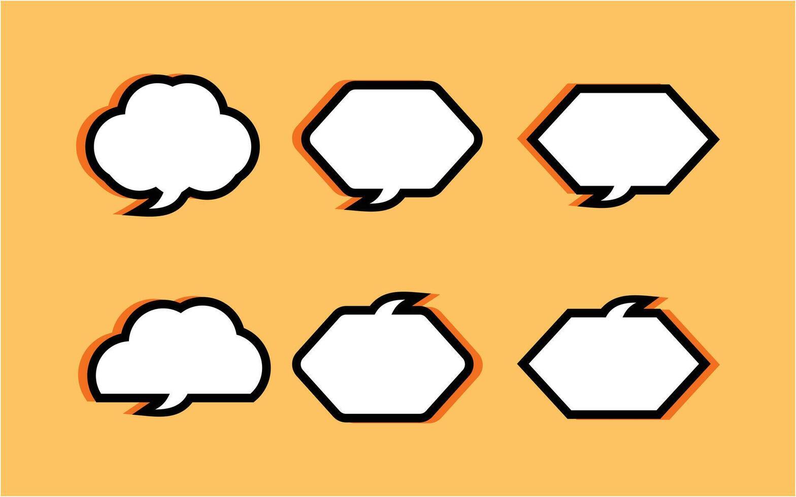 Speech bubble collection of different shape illustration vector
