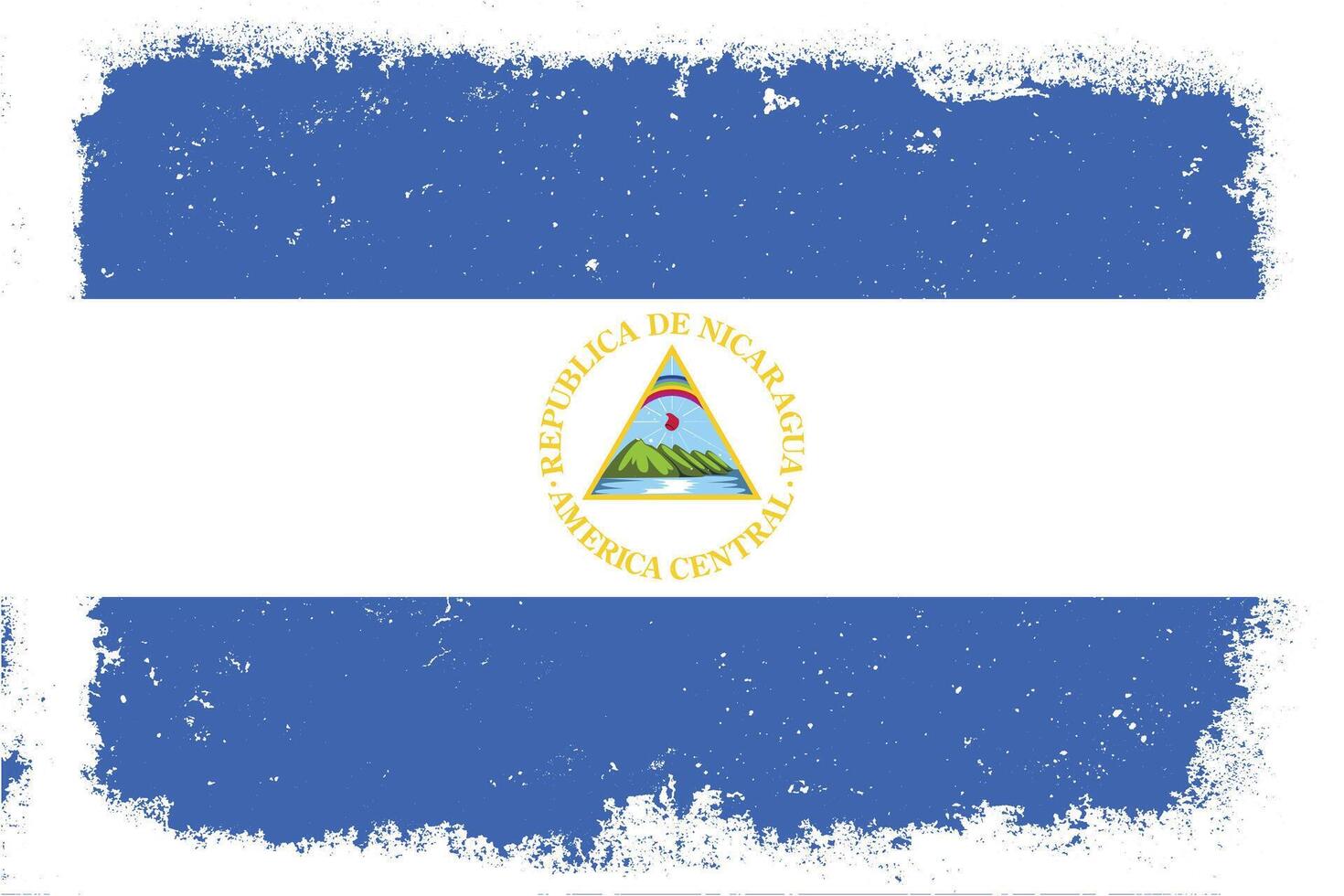 Vintage flat design grunge Nicaragua flag background vector
