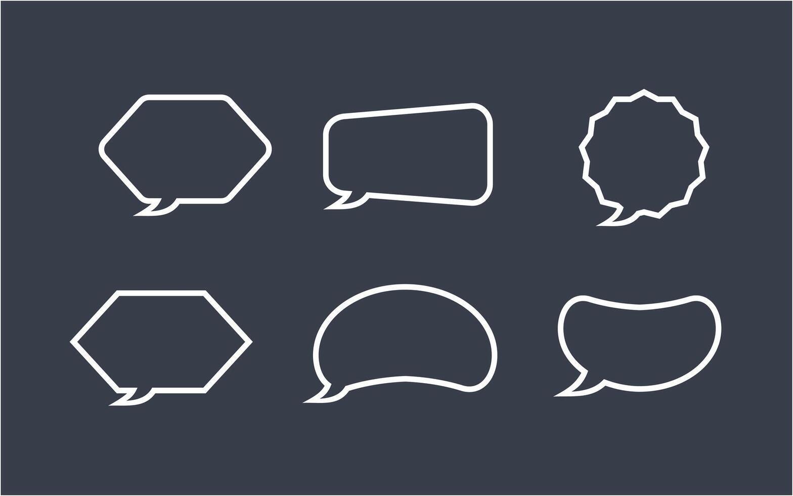 Line art speech bubble collection design illustration vector