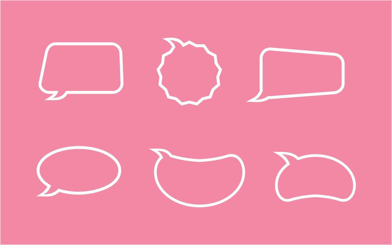 Line art speech bubble collection design vector