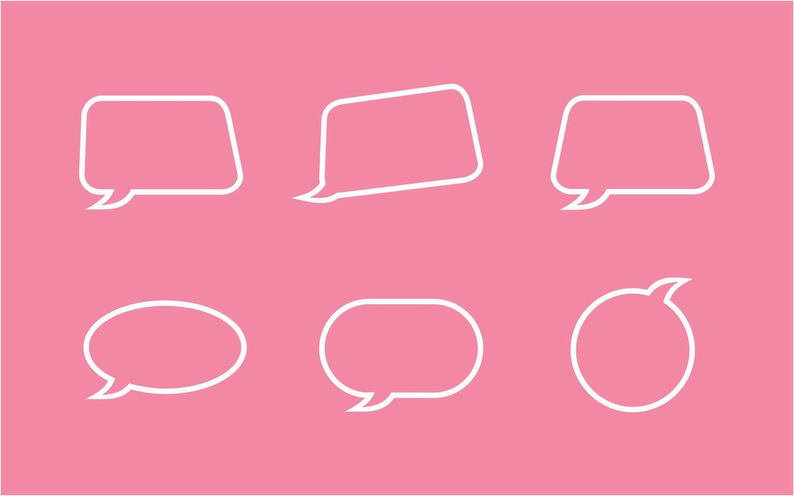 line art speech bubble collection set design template vector