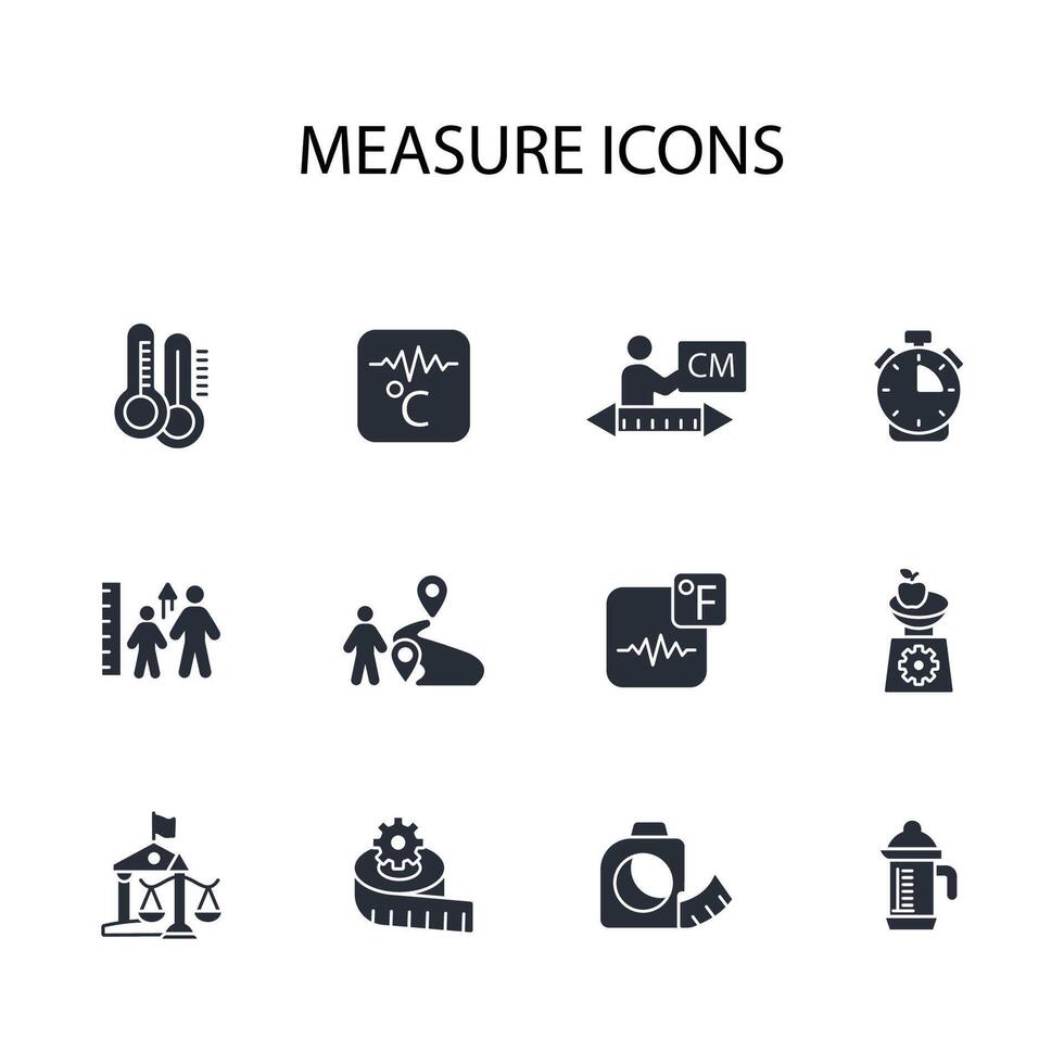 Measure icon set..Editable stroke.linear style sign for use web design,logo.Symbol illustration. vector