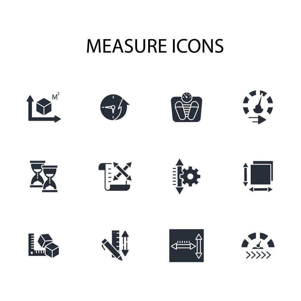 Measure icon set..Editable stroke.linear style sign for use web design,logo.Symbol illustration. vector